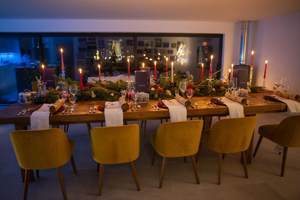 Christmas Table Set for Dinner